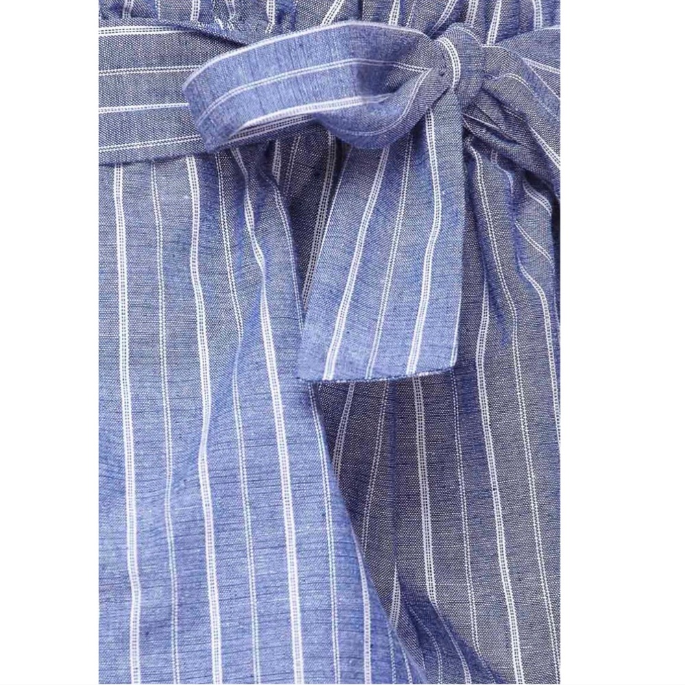 Stripe Paperbag Shorts with Waist Tie - Picture 2 of 8